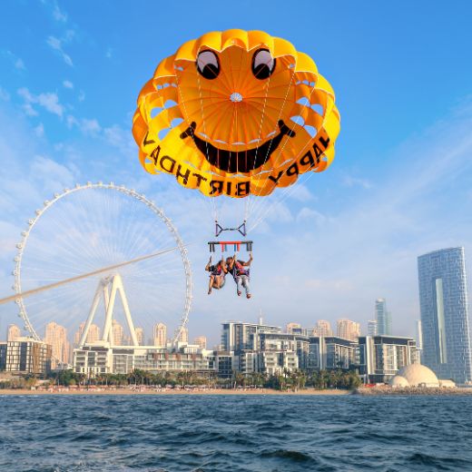 Best Birthday Special Parasailing Parachute for Couples Near Ain Dubai Jbr